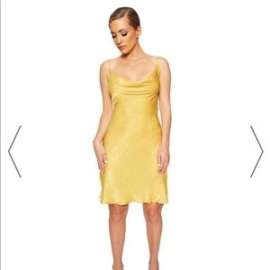 Yellow satin dress in medium [NEW]
